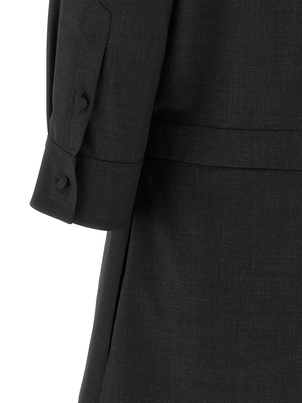 Gray Wool Short Dress
