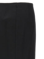 Black Virgin Wool Midi Skirt