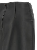 Black Lamb Leather Midi Skirt