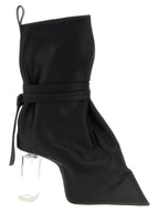 Black Cowhide Ankle Boots