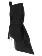 Black Cowhide Ankle Boots
