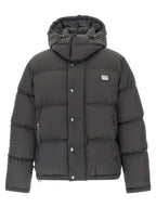 Gray Polyamide Full-Length Jacket