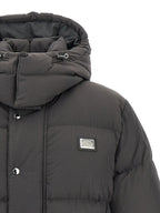Gray Polyamide Full-Length Jacket