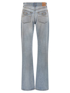 Blue Cotton Straight-Leg Jeans