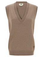Beige Cashmere Sleeveless Jacket