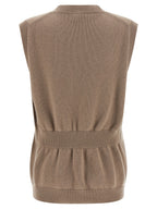 Beige Cashmere Sleeveless Jacket