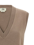 Beige Cashmere Sleeveless Jacket