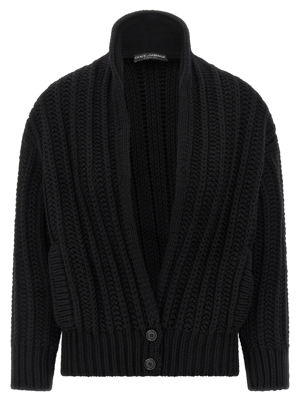 Black Virgin Wool Cardigan