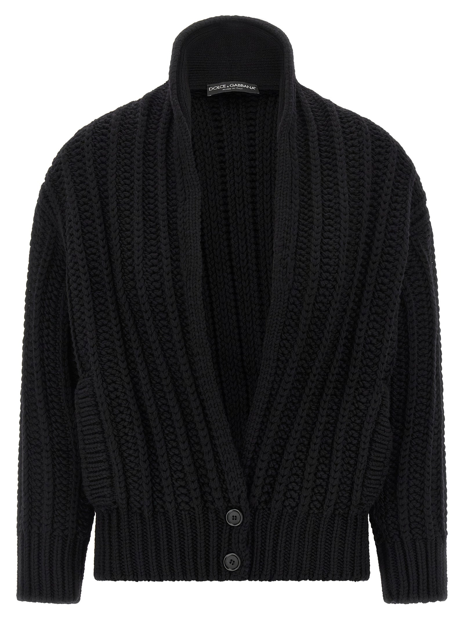 Black Virgin Wool Cardigan