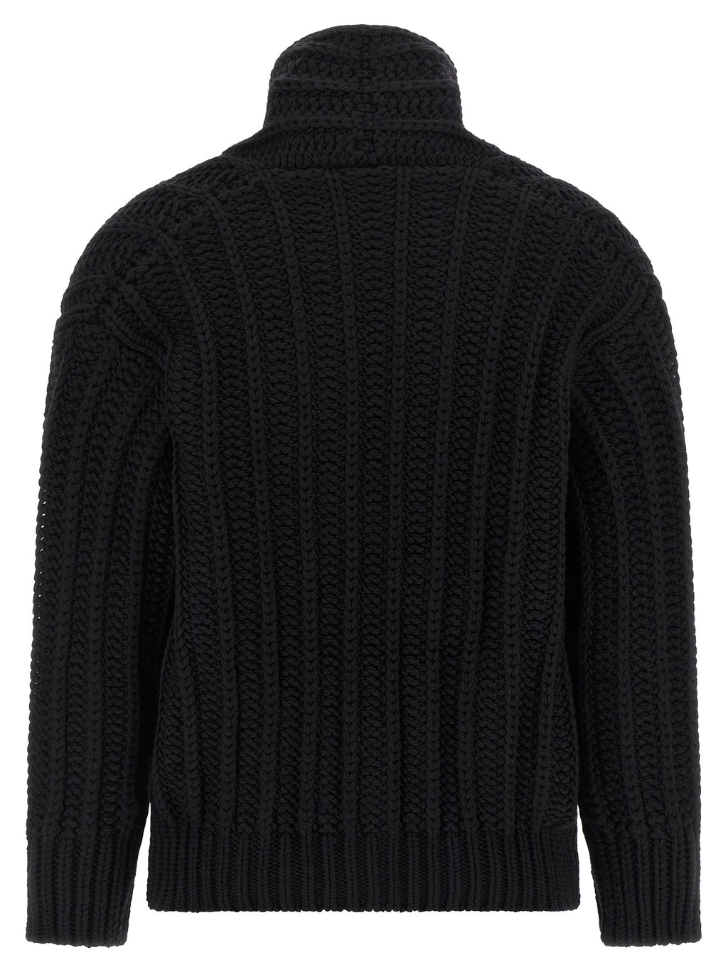 Black Virgin Wool Cardigan