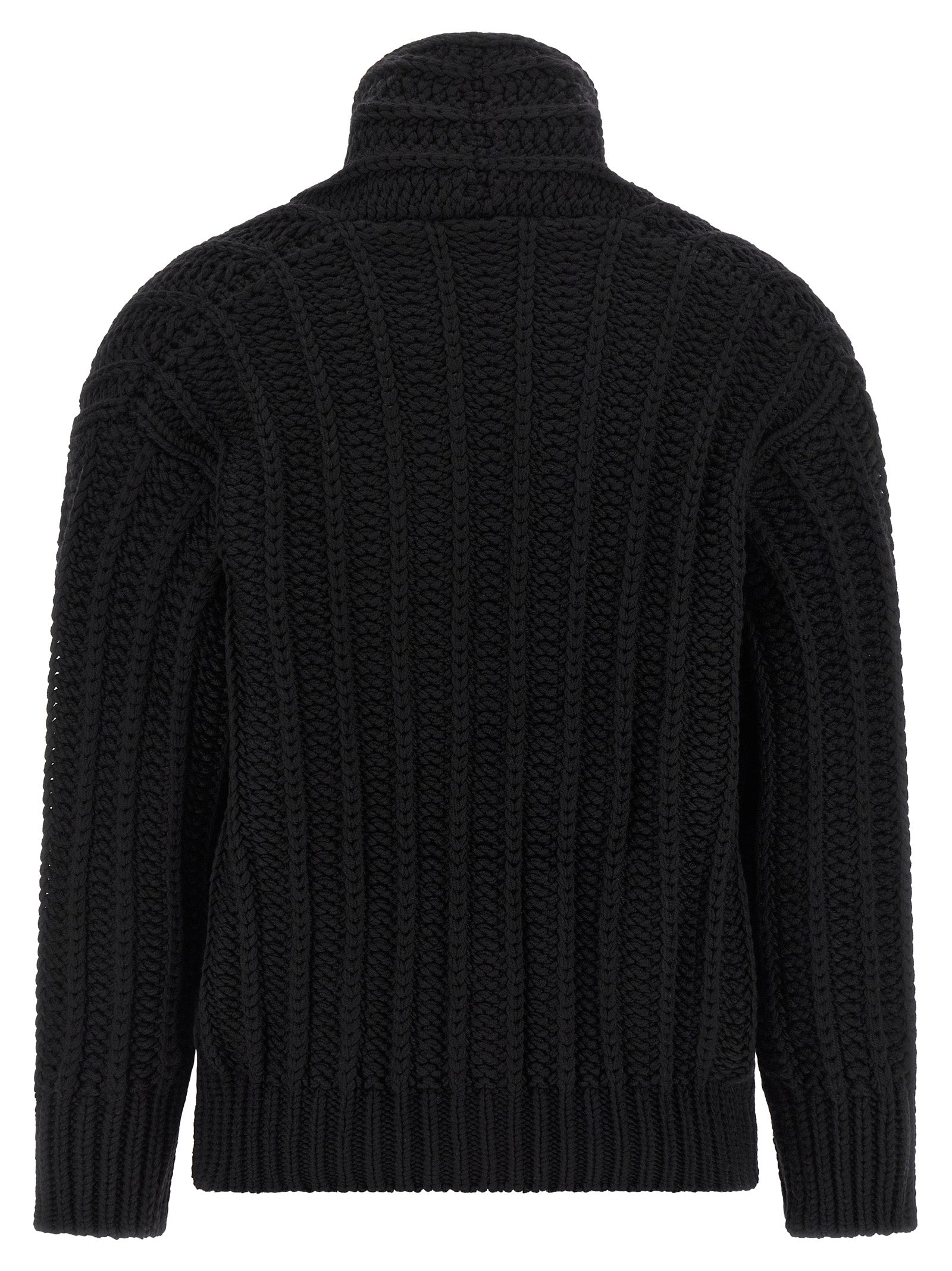 Black Virgin Wool Cardigan