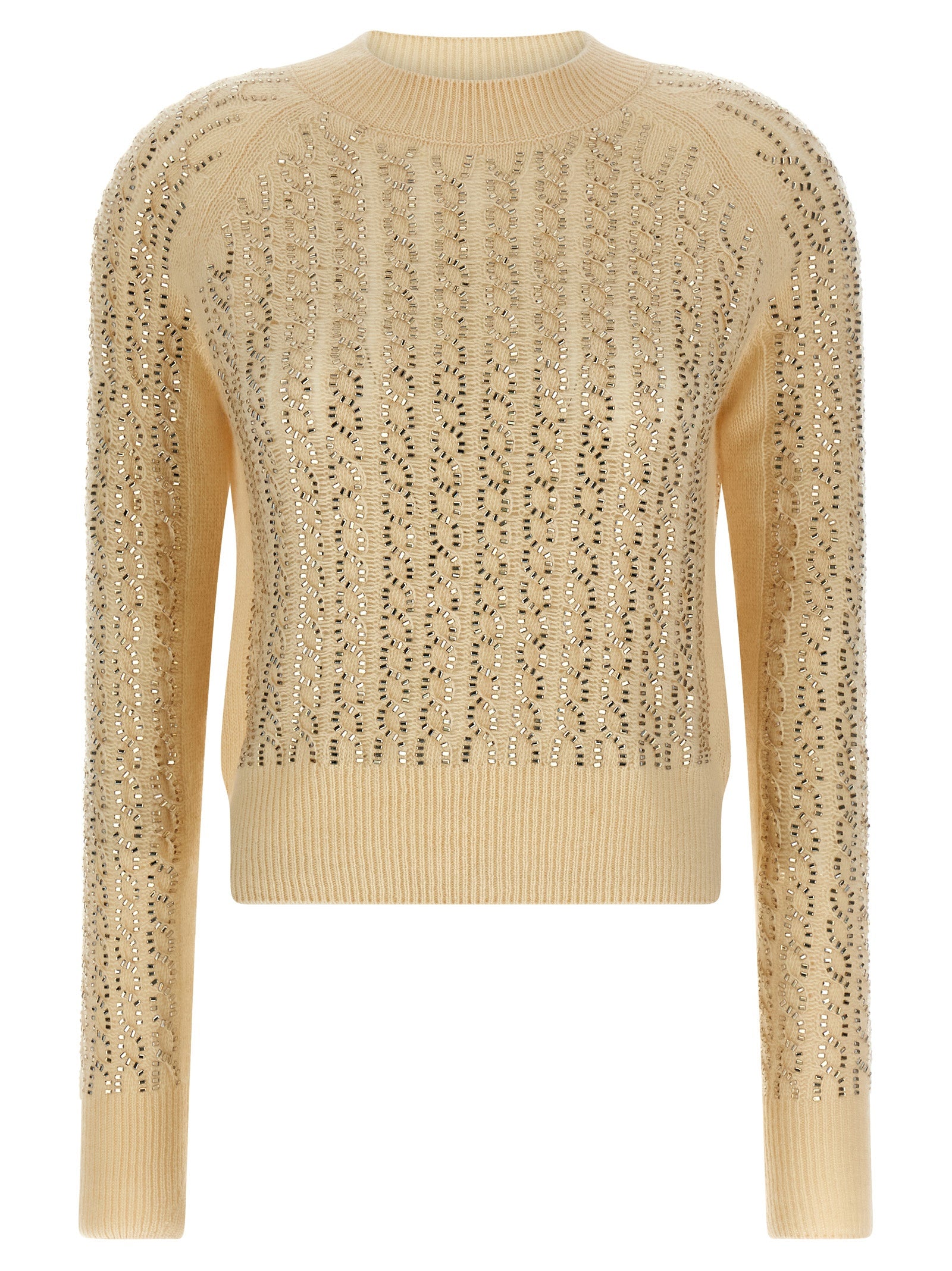 Beige Virgin Wool Cardigan