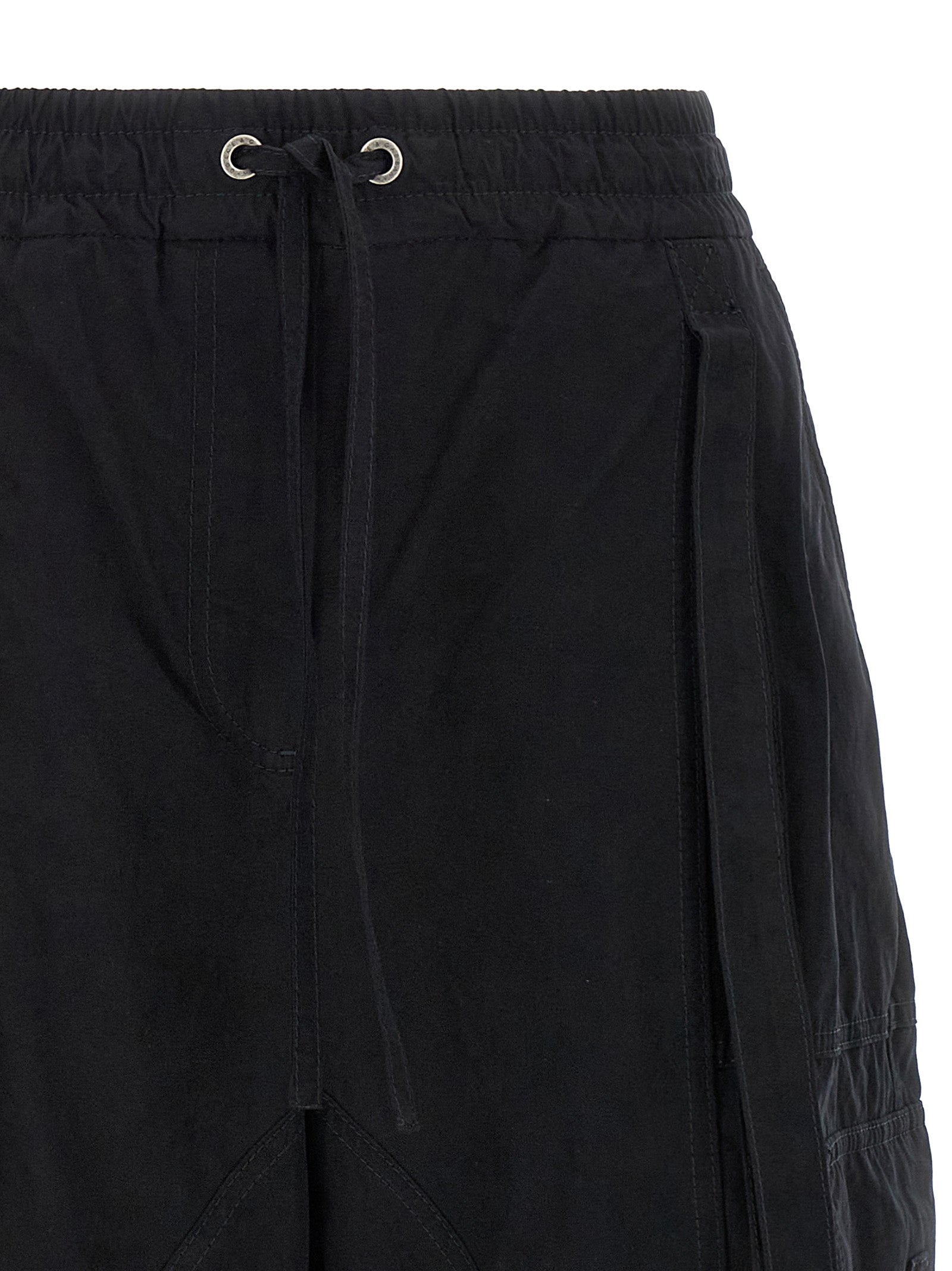Black Cotton Cargo Pants