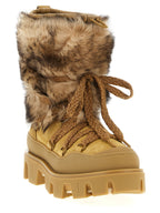 Brown Calfskin Flat Boots