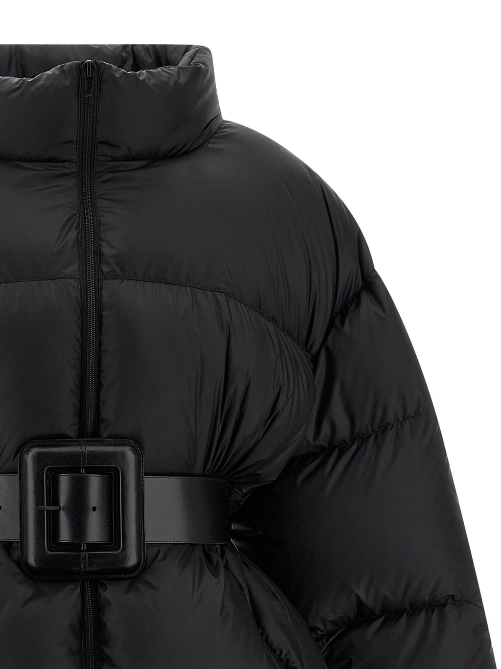 Black Polyamide Full-Length Jacket