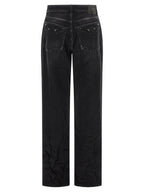 Black Cotton Straight-Leg Jeans
