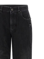 Black Cotton Straight-Leg Jeans