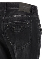Black Cotton Straight-Leg Jeans