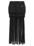 Black Silk Midi Skirt