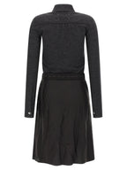 Gray Virgin Wool Midi Dress