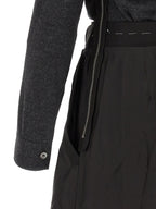 Gray Virgin Wool Midi Dress