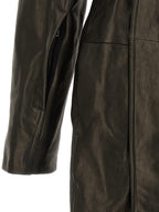 Black Lamb Leather Coat