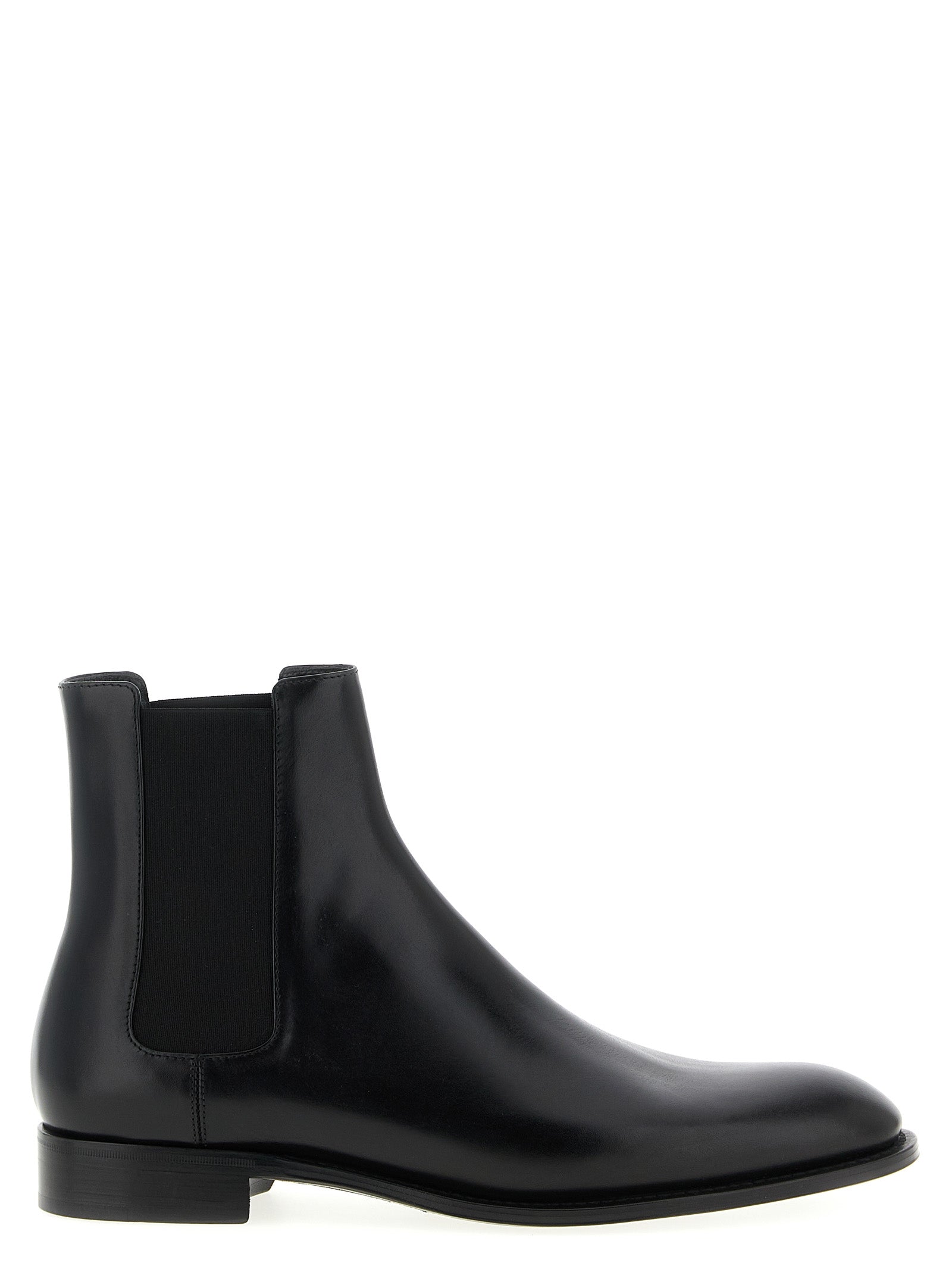 Black Calfskin Chelsea Boots
