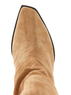 Beige Leather Over The Knee