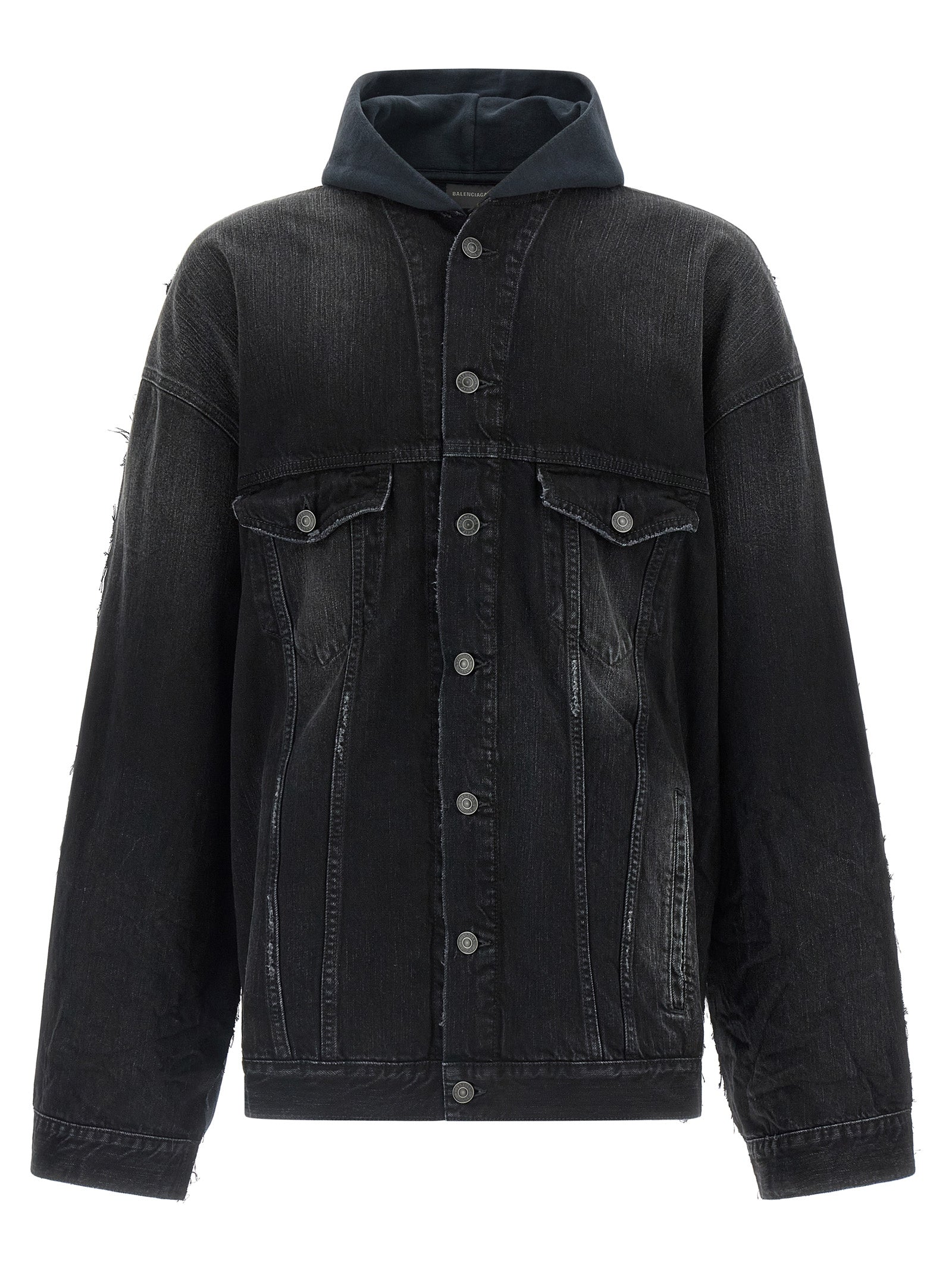 Black Cotton Denim Jacket