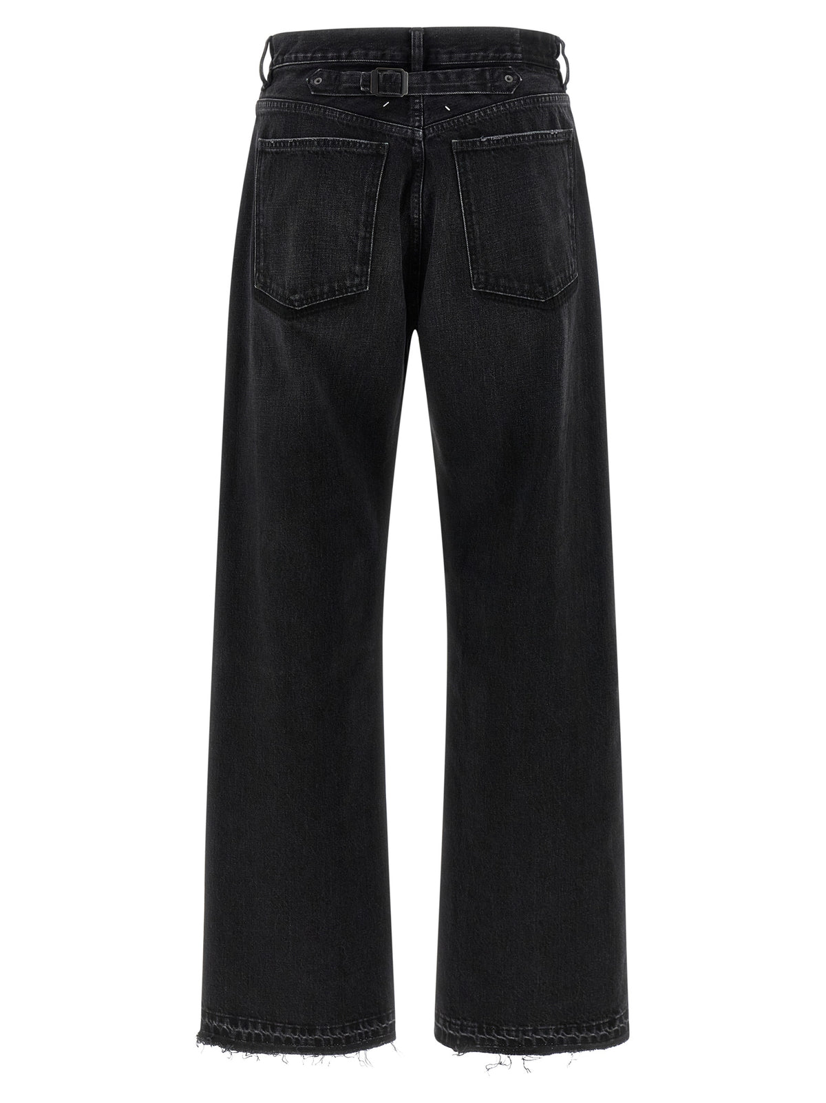 Black Cotton Straight-Leg Jeans