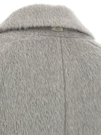 Gray Alpaca Leather Coat