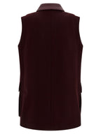 Bordeaux Virgin Wool Sleeveless Jacket