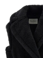 Black Alpaca Leather Sleeveless Jacket