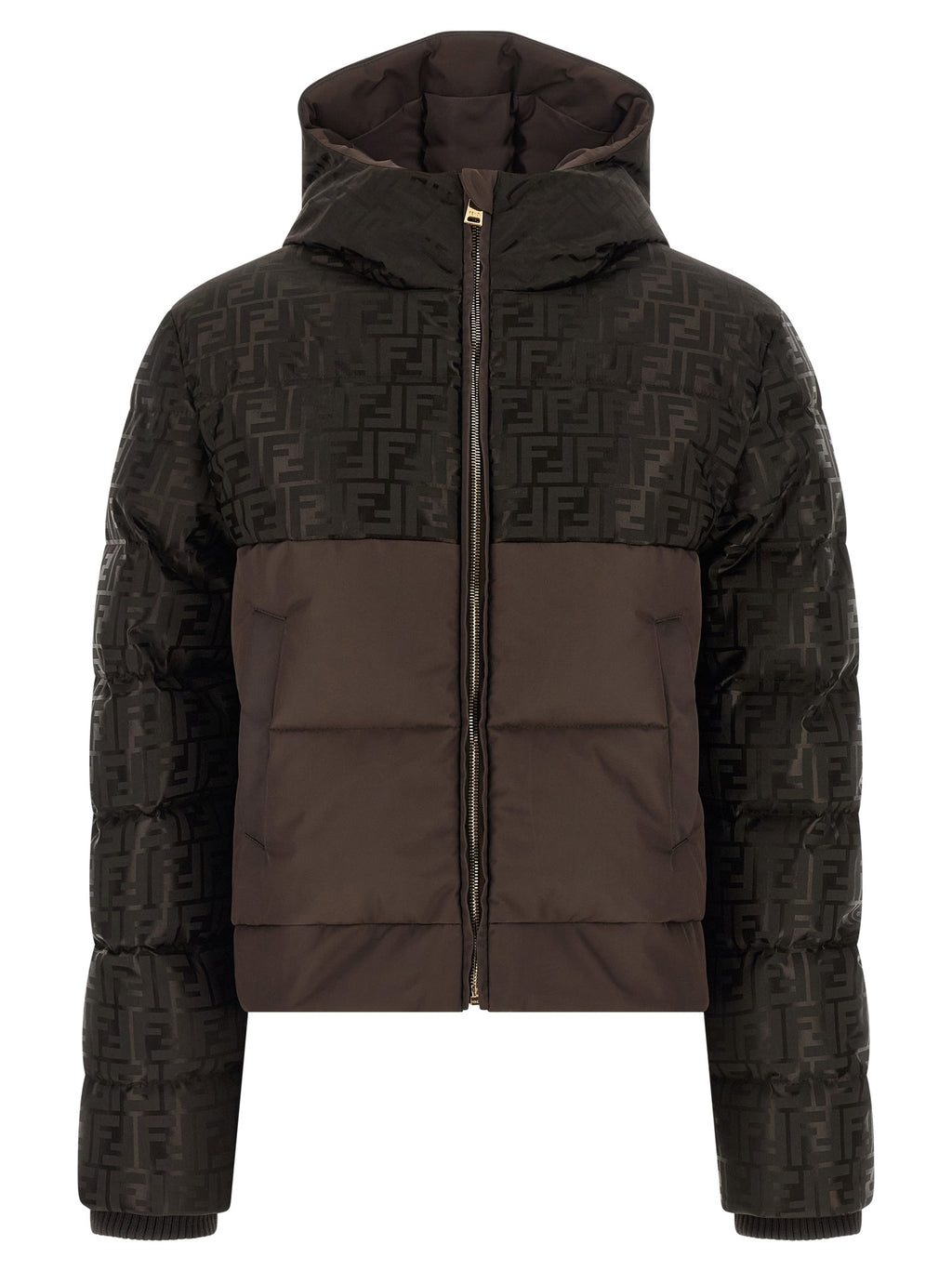 Brown Cotton Full-Length Jacket