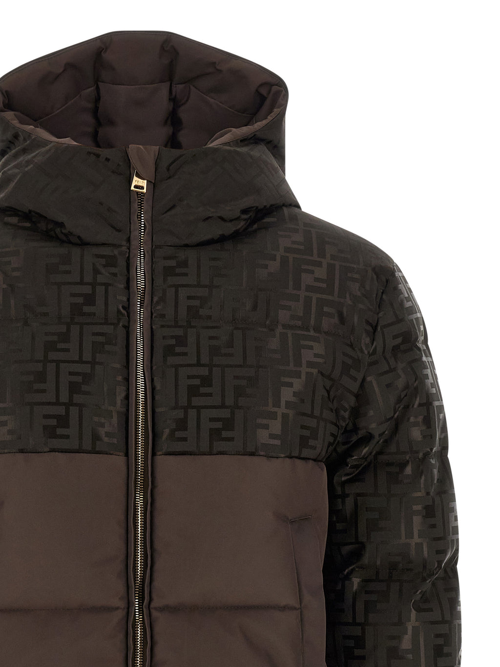 Brown Cotton Full-Length Jacket