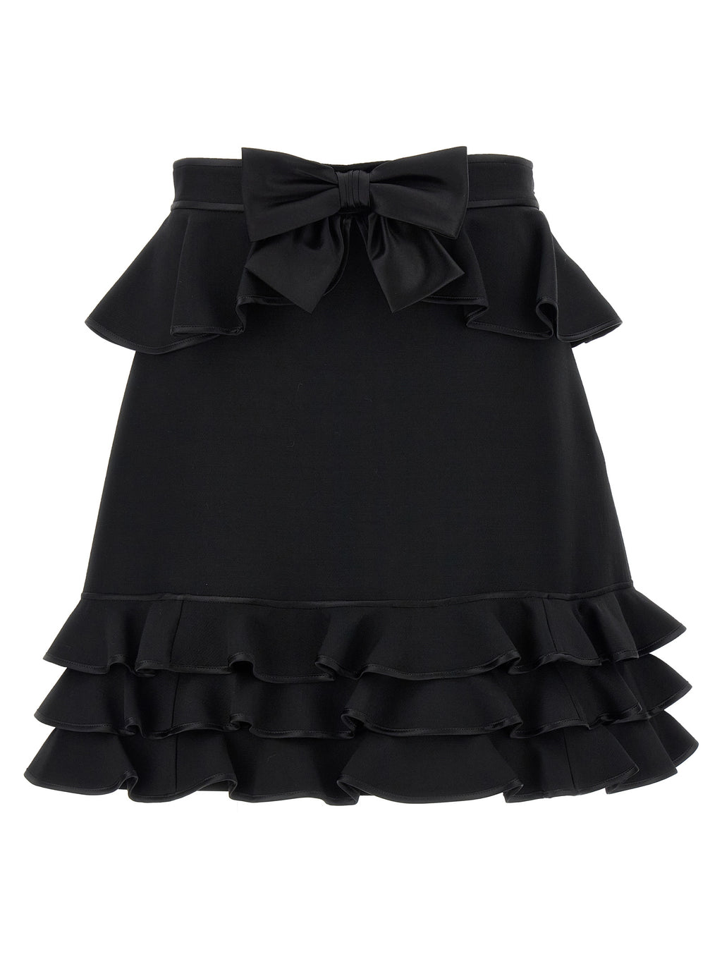 Black Virgin Wool Long Skirt