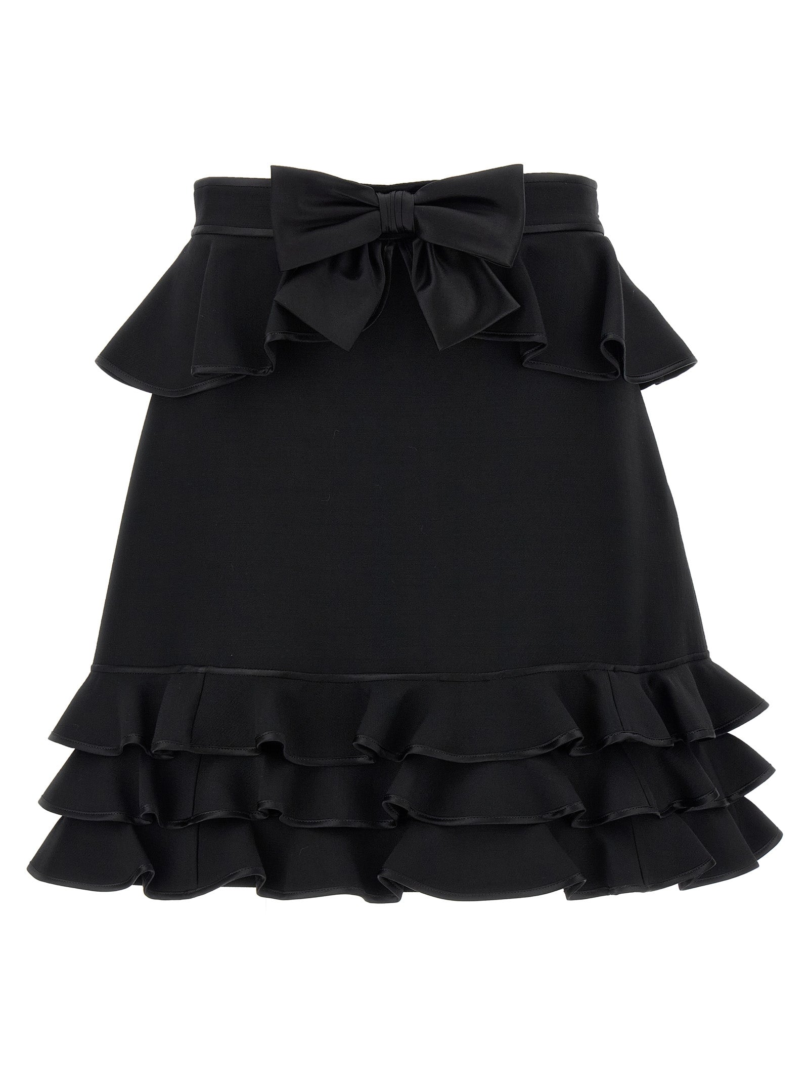 Black Virgin Wool Long Skirt