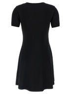 Black Viscose Short Dress