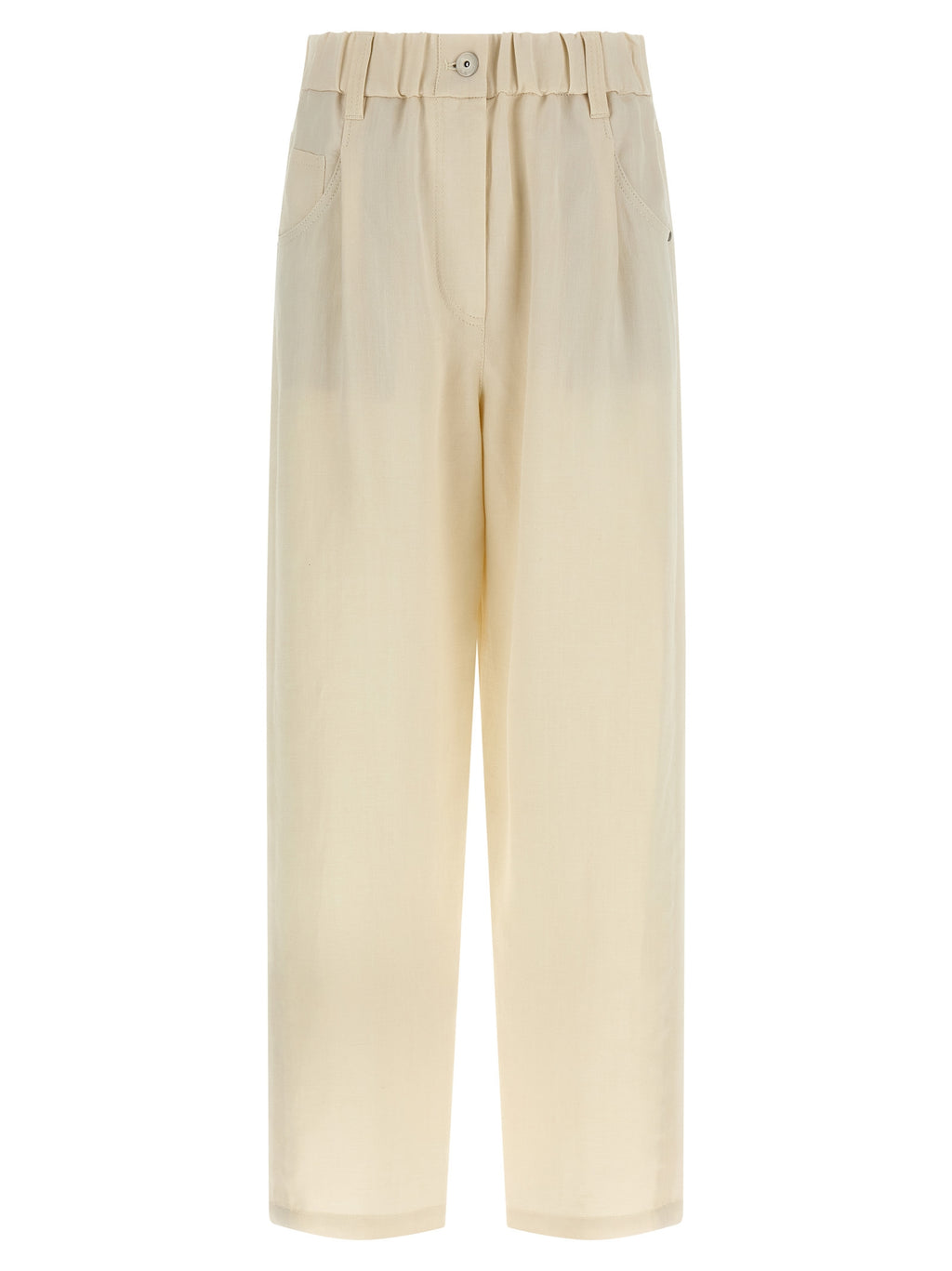 White Viscose Casual Pants