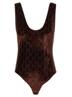 Brown Polyamide Bodysuit