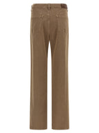 Beige Cotton Straight-Leg Jeans
