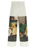 White Polyamide Casual Pants