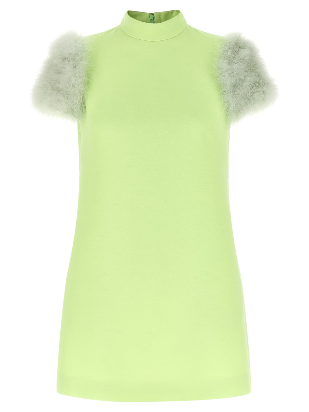 Bicolor Virgin Wool Short Dress