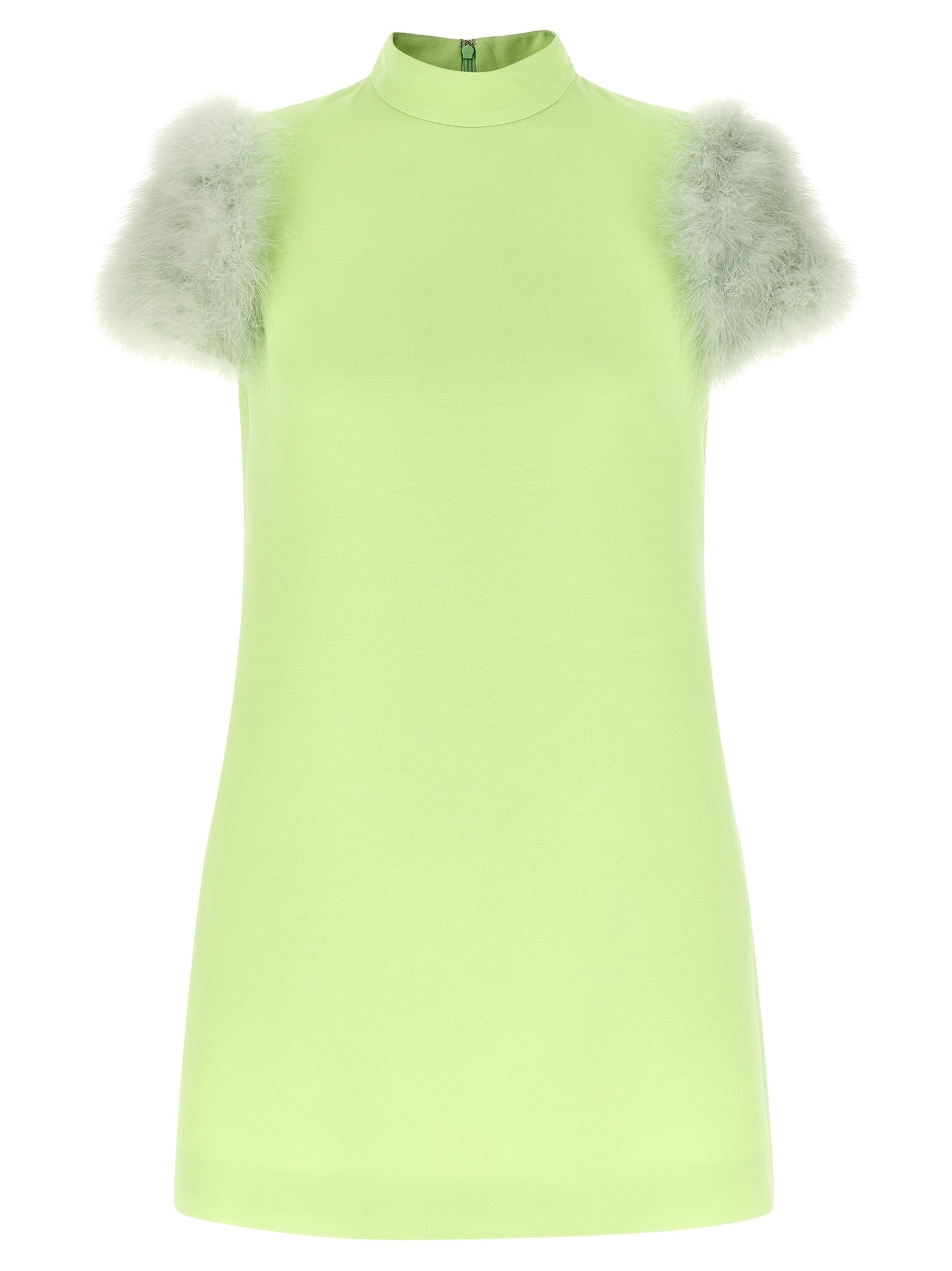 Bicolor Virgin Wool Short Dress