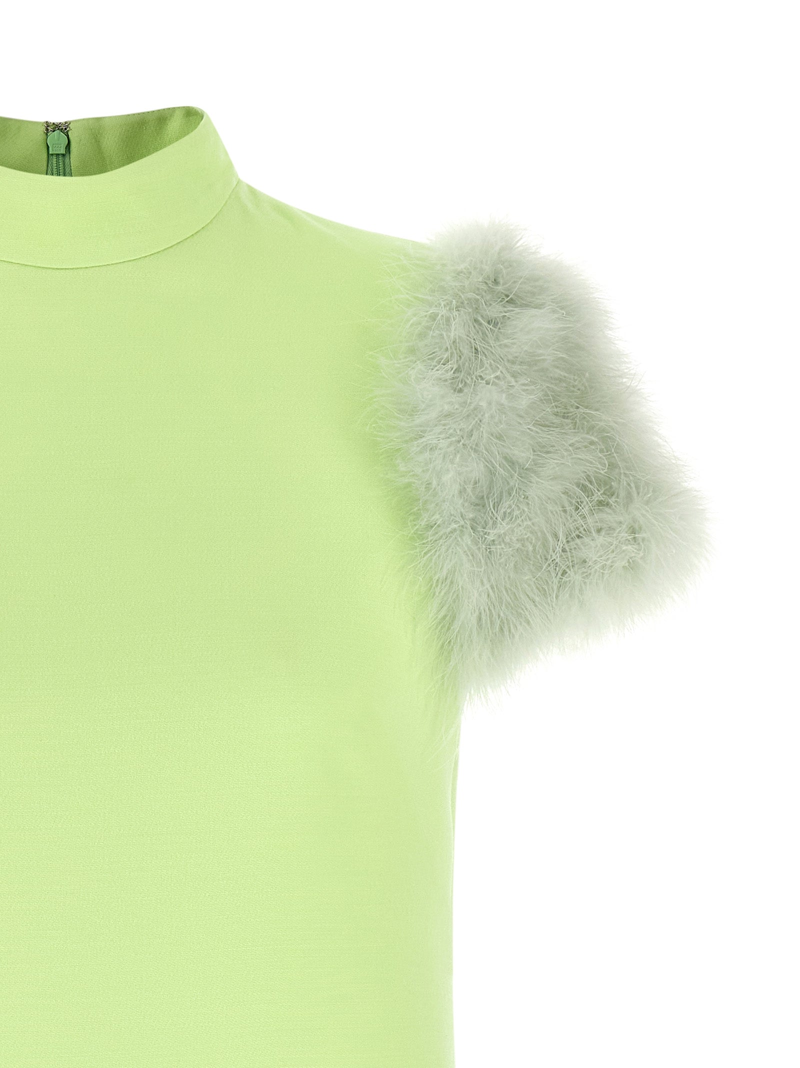Bicolor Virgin Wool Short Dress