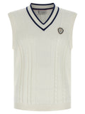 White Cotton Sleeveles Sweater