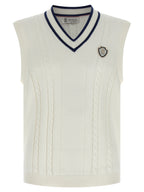 White Cotton Sleeveles Sweater