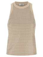 Beige Cotton Tank Tops