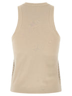 Beige Cotton Tank Tops