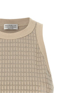 Beige Cotton Tank Tops